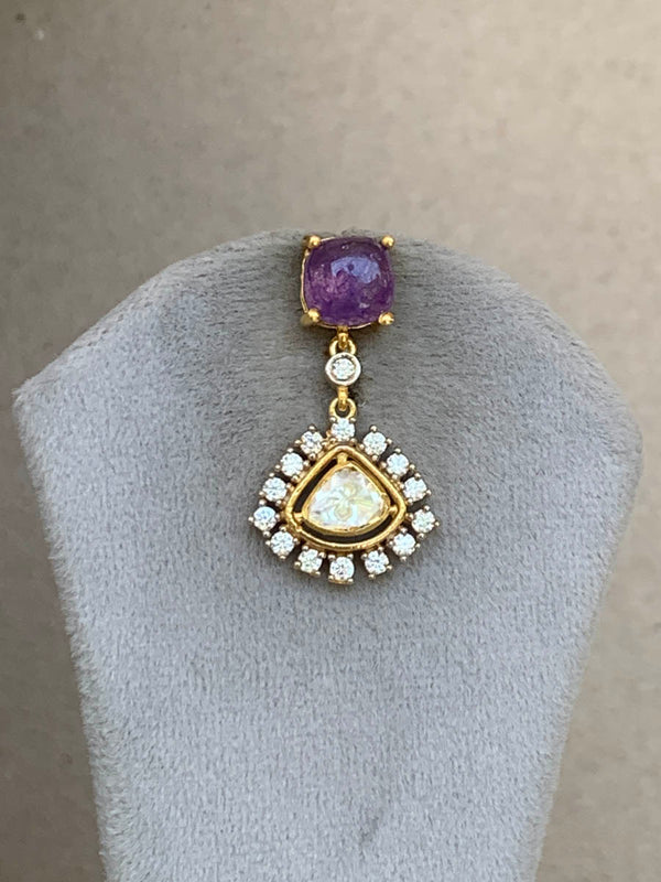 ZM296 Amethyst Moissanite Set