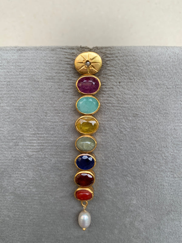 AE664 Rambaugh Navratna Earrings