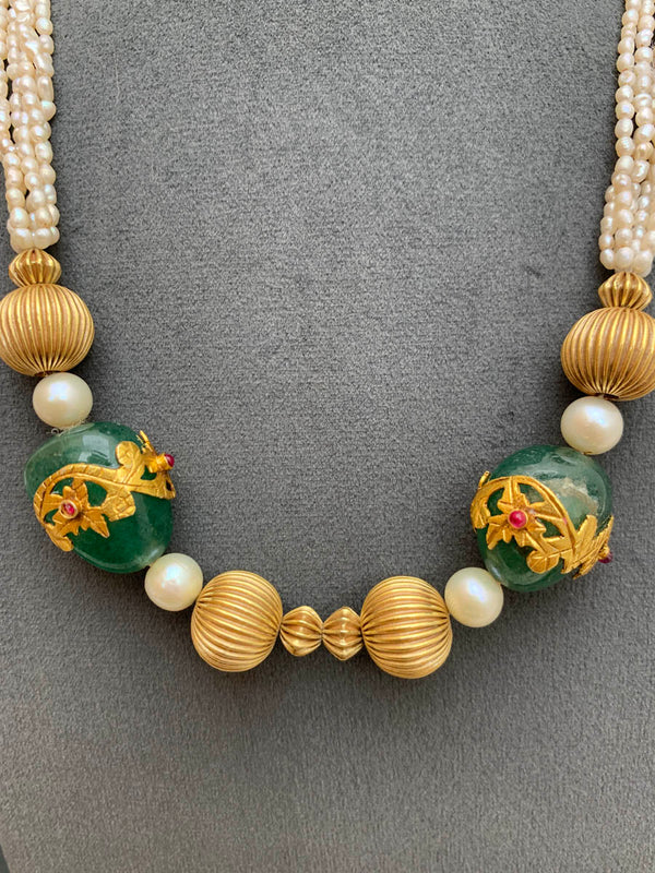 ML399  Keshi Pearl Mala (92.5 Silver)