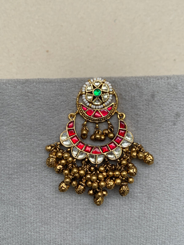 TN489M Multi Jadau Earrings