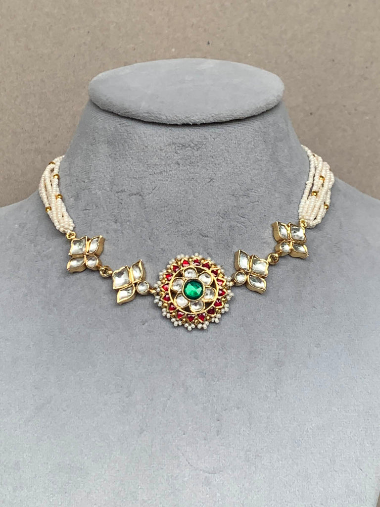 NR204 Multi Silver Jadau Set