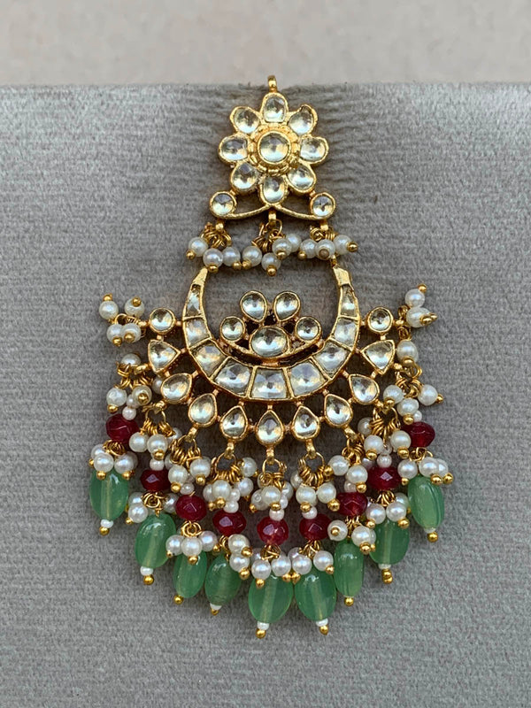 TN158 White Jadau Earrings