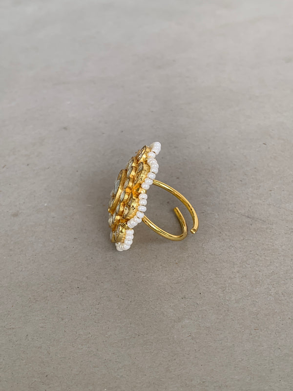 JV096W Antique Jadau Ring