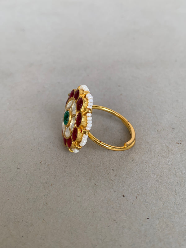 JR838M Antique Jadau Ring