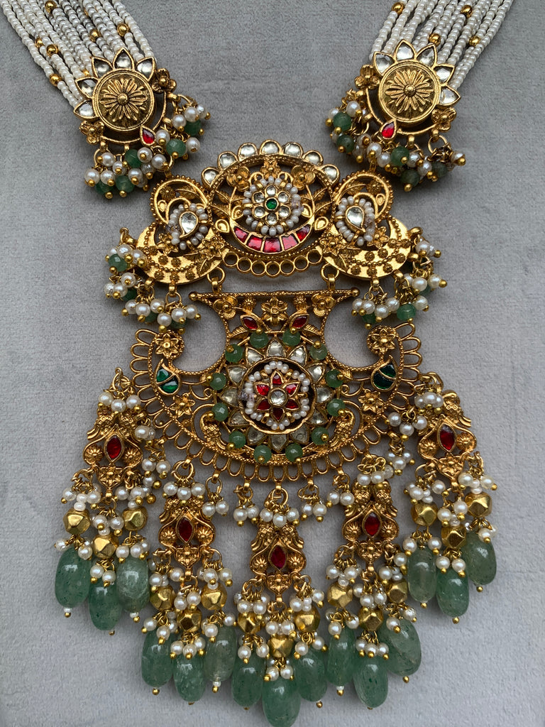 HG12 Antique Jadau Set – Raj Jewellery