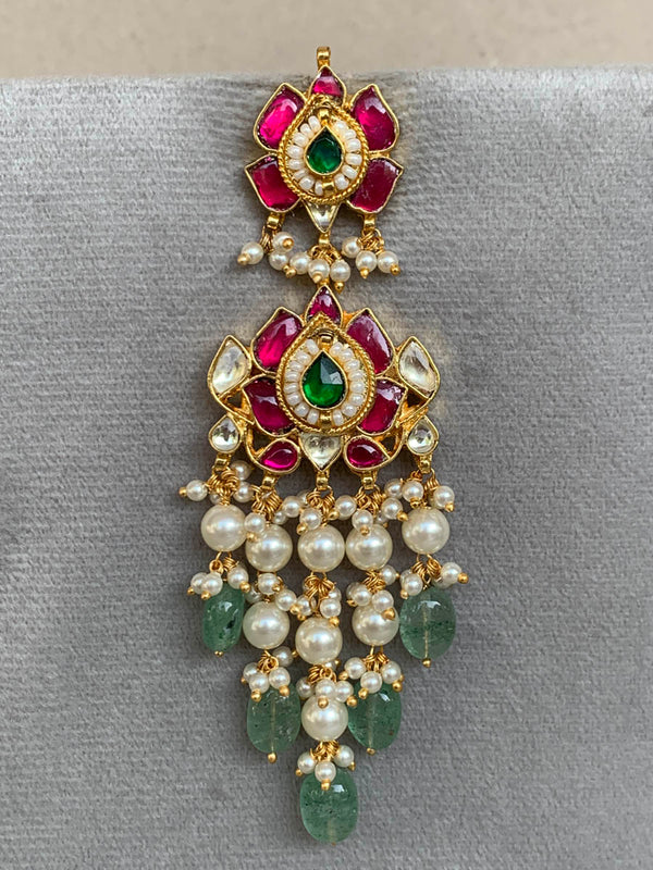 NT442 Multi Jadau Earrings