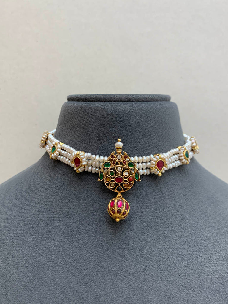 AJ1327  Heritage Navratna  Necklace