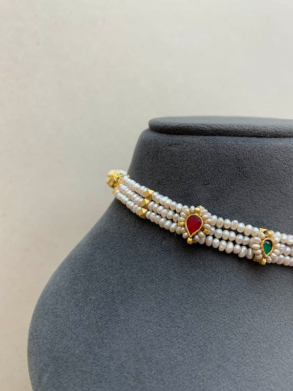AJ1327  Heritage Navratna  Necklace