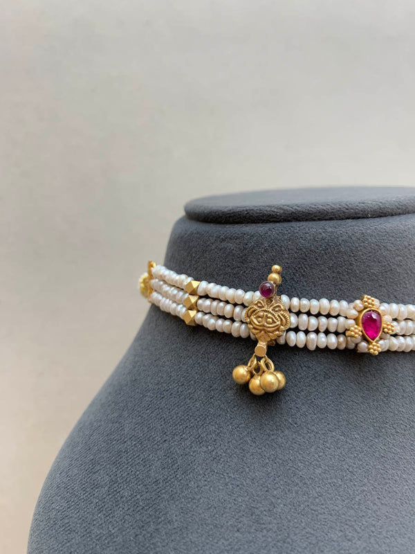 AJ1326  Heritage Navratna  Necklace
