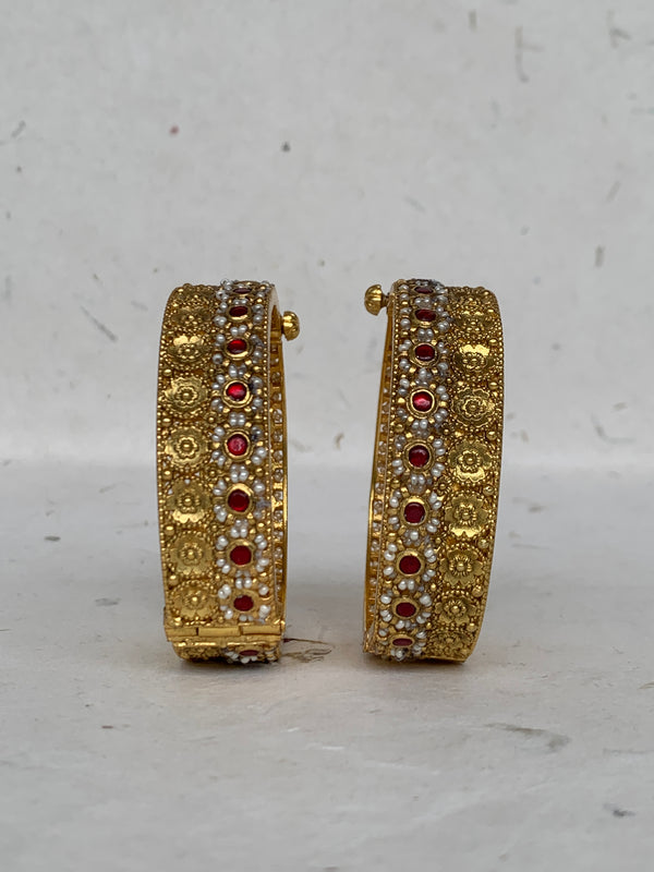 MB993R Red Jadau Bangle