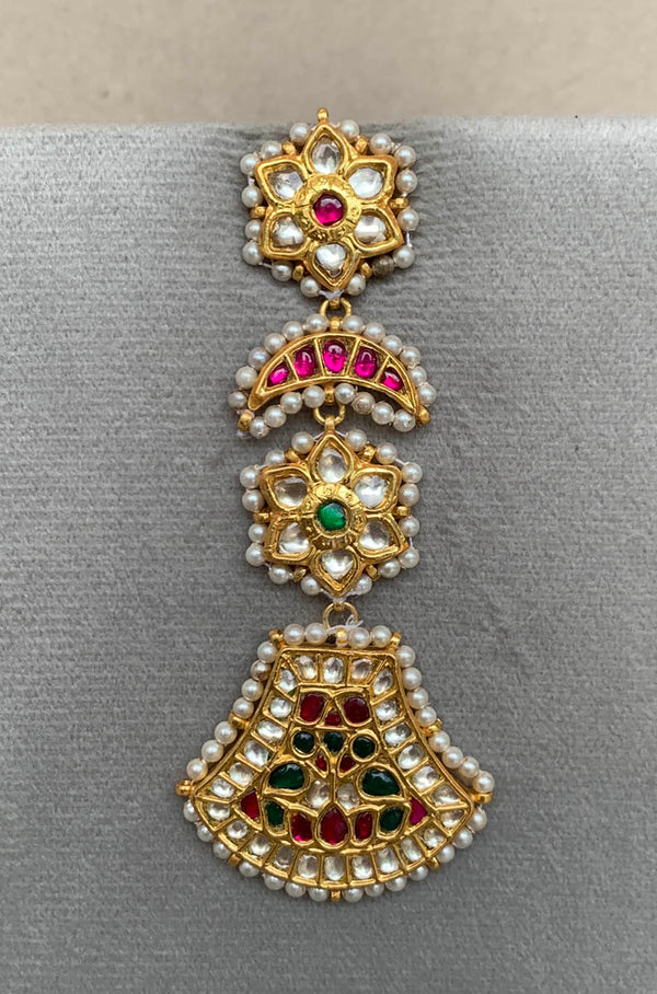 AE654 Rambagh Antique Earrings{Multi}