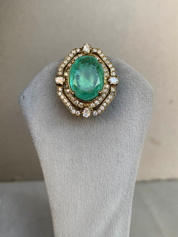 Z1993 Emerald Moissanite Set with Earrings