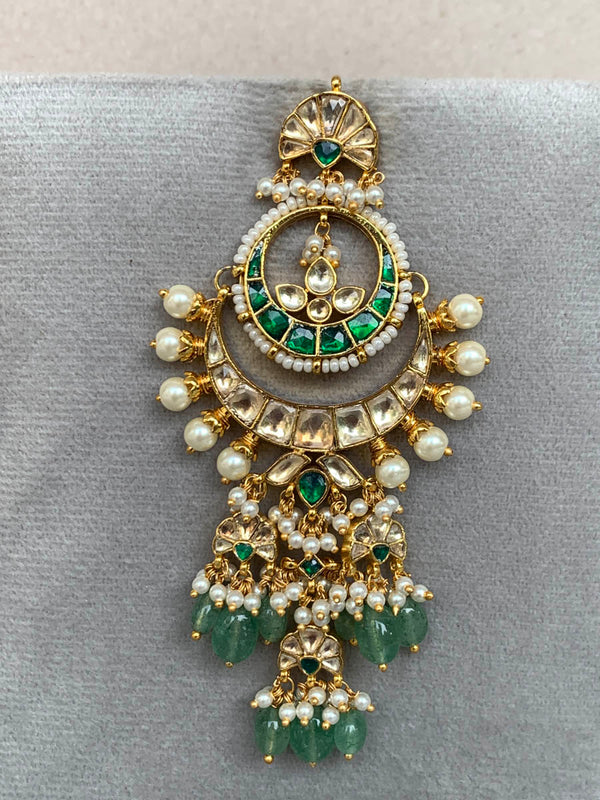 NT201 Green Jadau Earrings