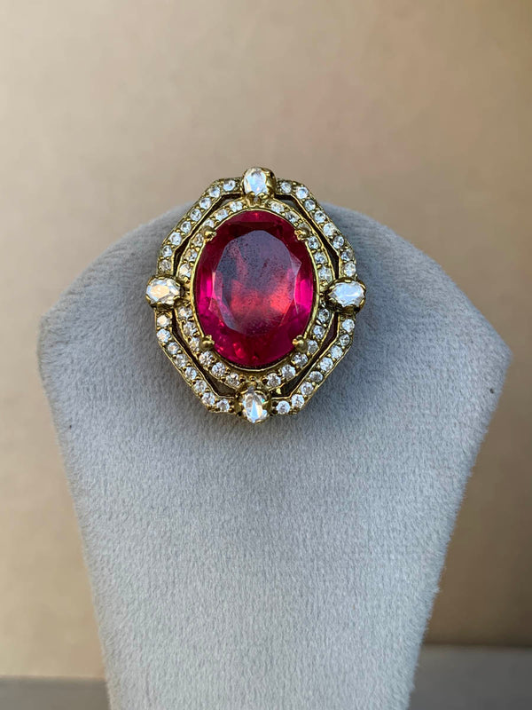 Z1993 Ruby Moissanite Set with Earrings