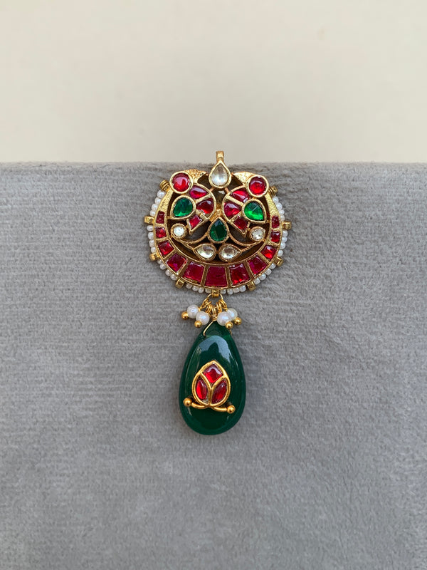 TN827  Multi Jadau Earrings