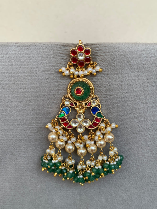 TN856  Multi Jadau Earrings
