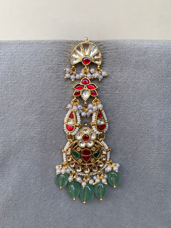 TN821  Multi Jadau Earrings