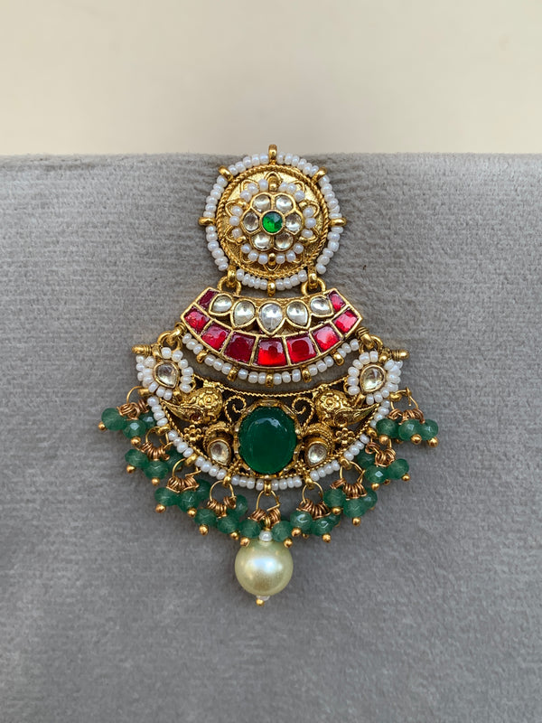 TN779 Multi Jadau Earrings