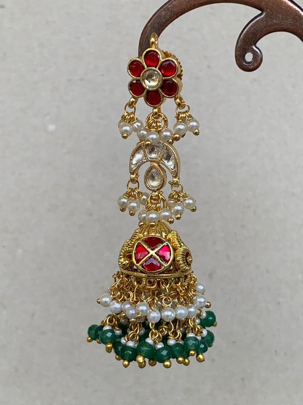 TN837  Multi Jadau Earrings