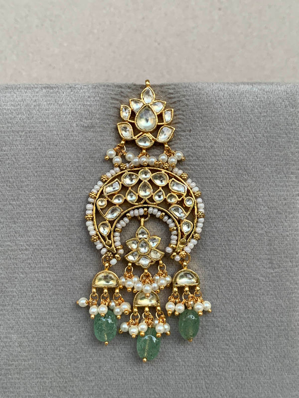 TN206 White Jadau Earrings