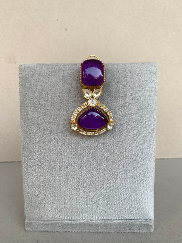 EE482 Amethyst Indo Western Earrings