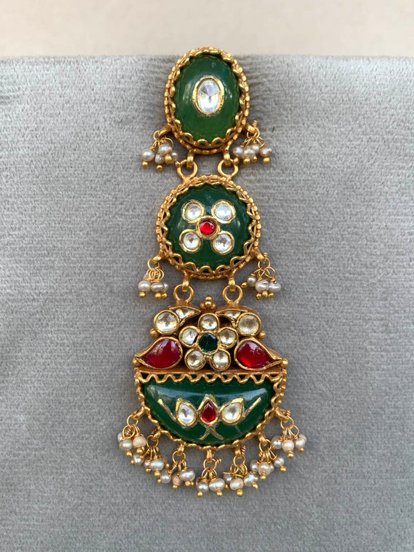 AA567 Rambaugh Stone Inlay Earrings