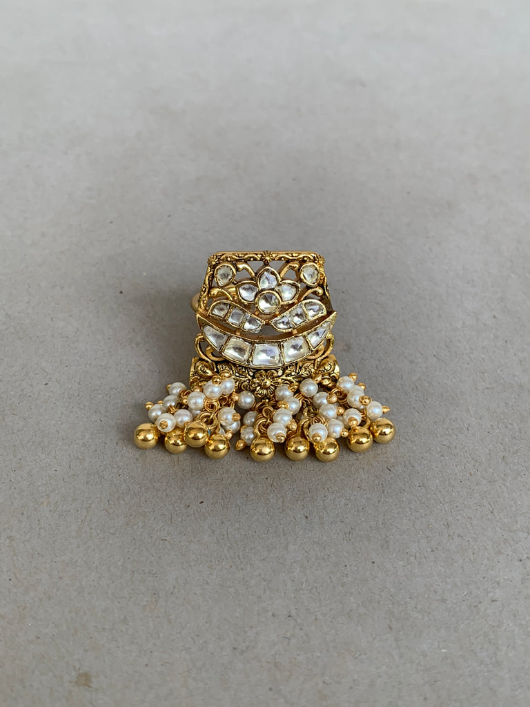 JV472W Antique Jadau Ring