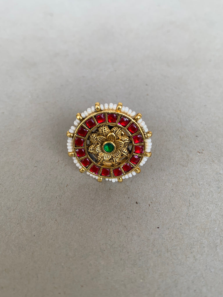 JV279M Antique Jadau Ring