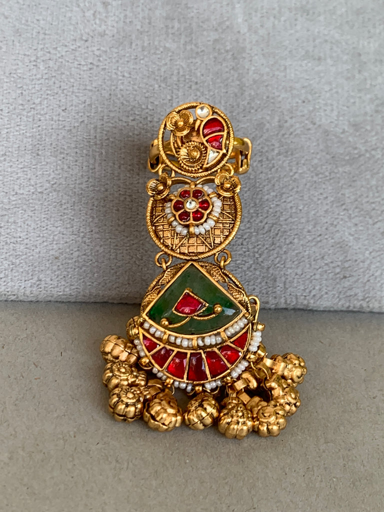 JV471 Antique Jadau Ring