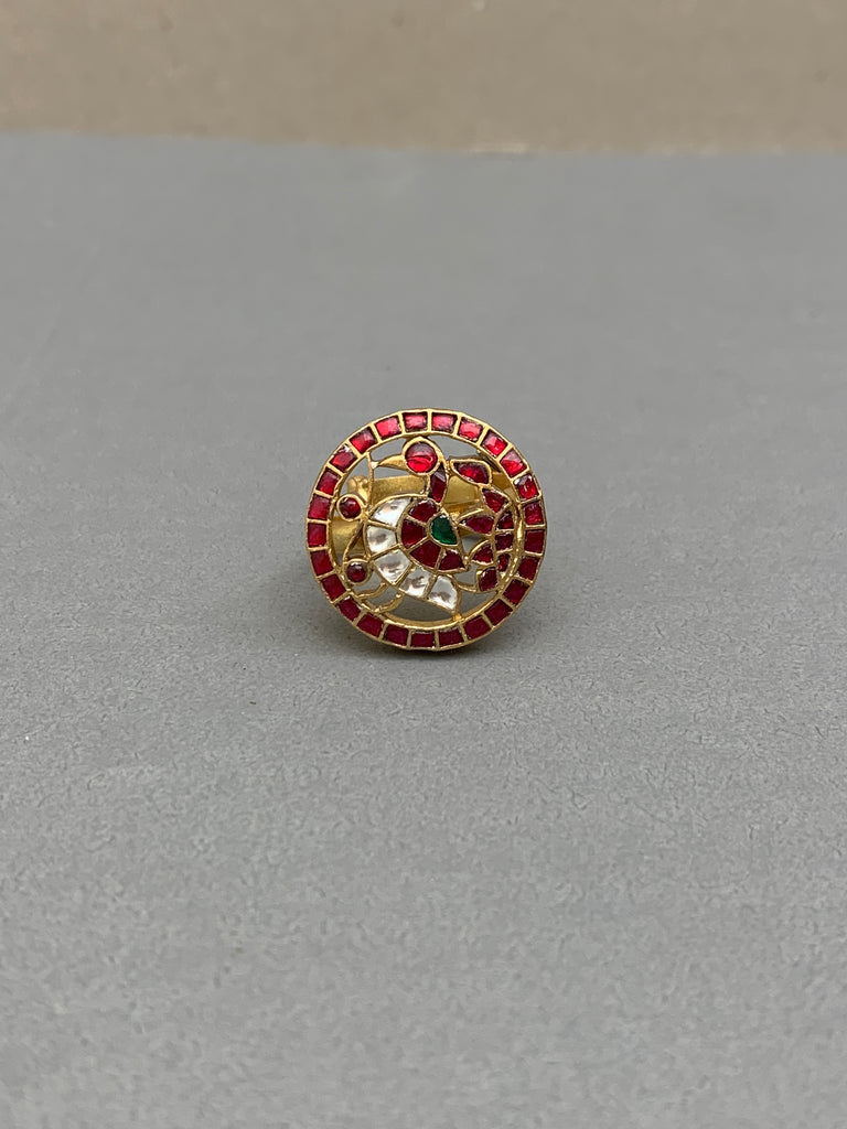 JV580R Antique Jadau Ring