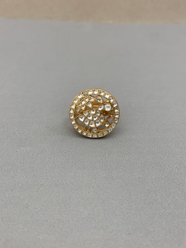 JV580W Antique Jadau Ring