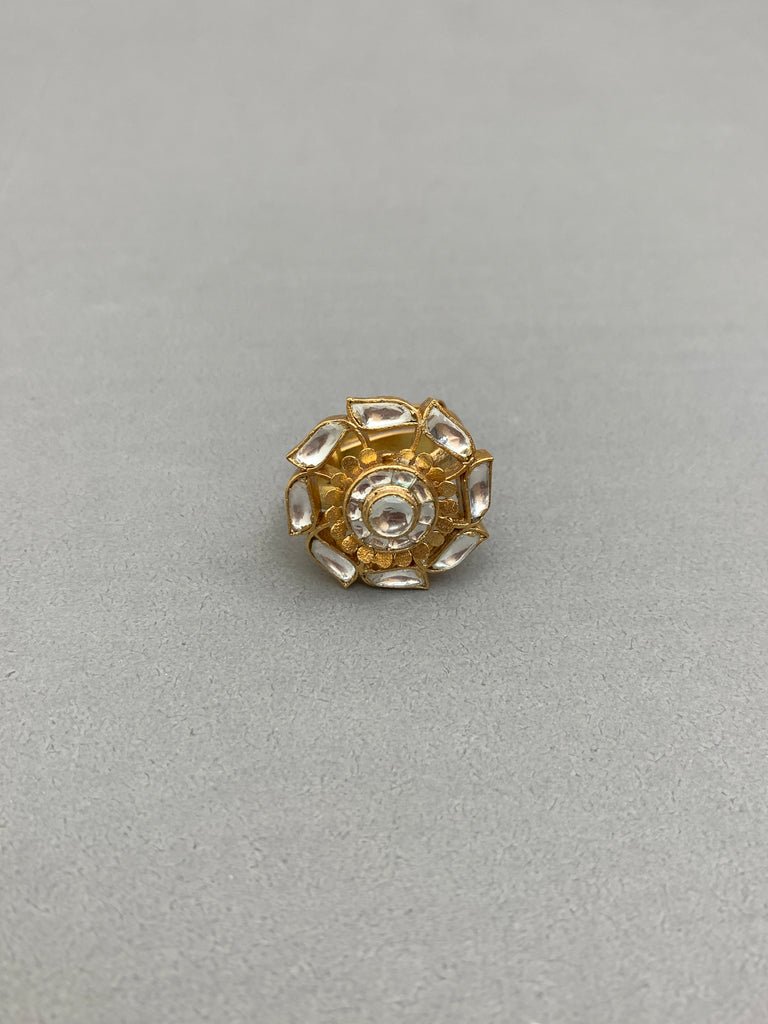 JV695W Antique Jadau Ring