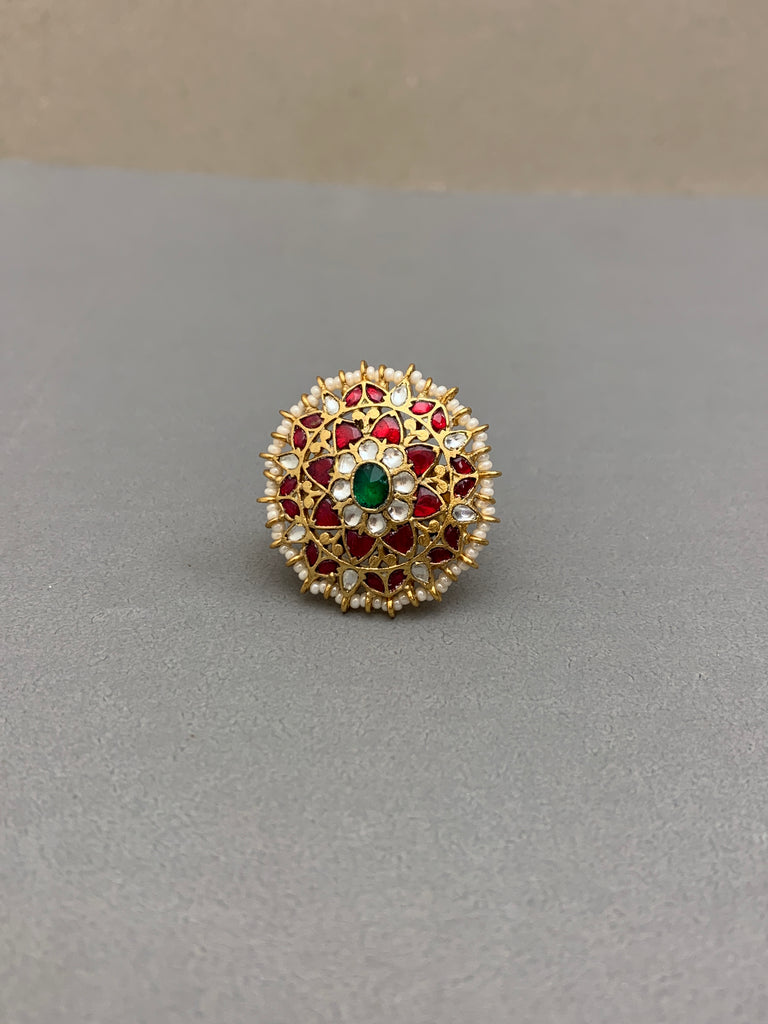 JV697M Antique Jadau Ring