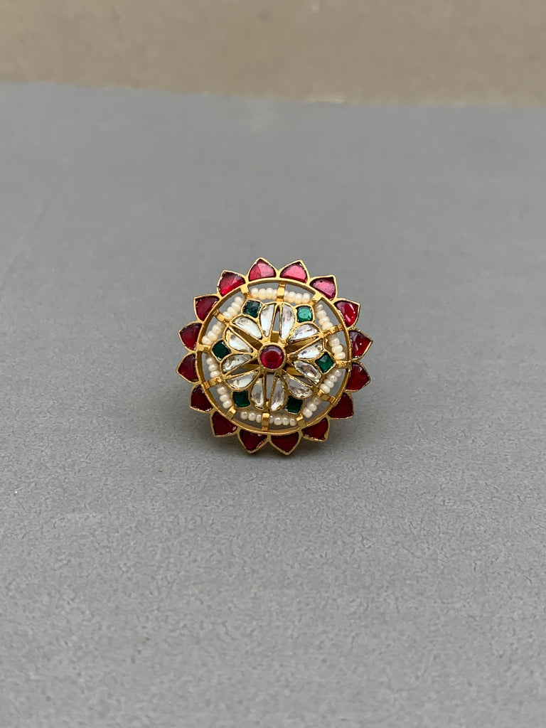 JV705 Antique Jadau Ring