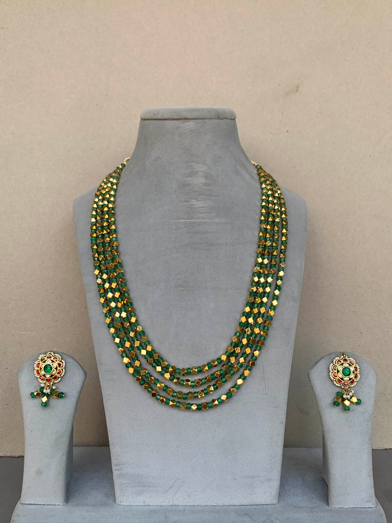 MM1091 Golden Green Mala Set