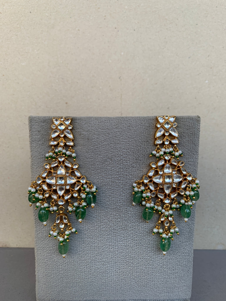 MM1787W White Jadau Earrings