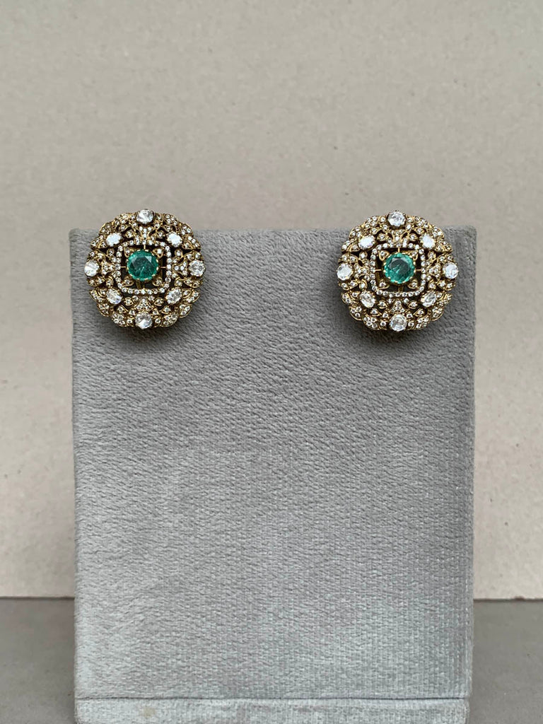 MZ098 Emerald Moissanite Earrings