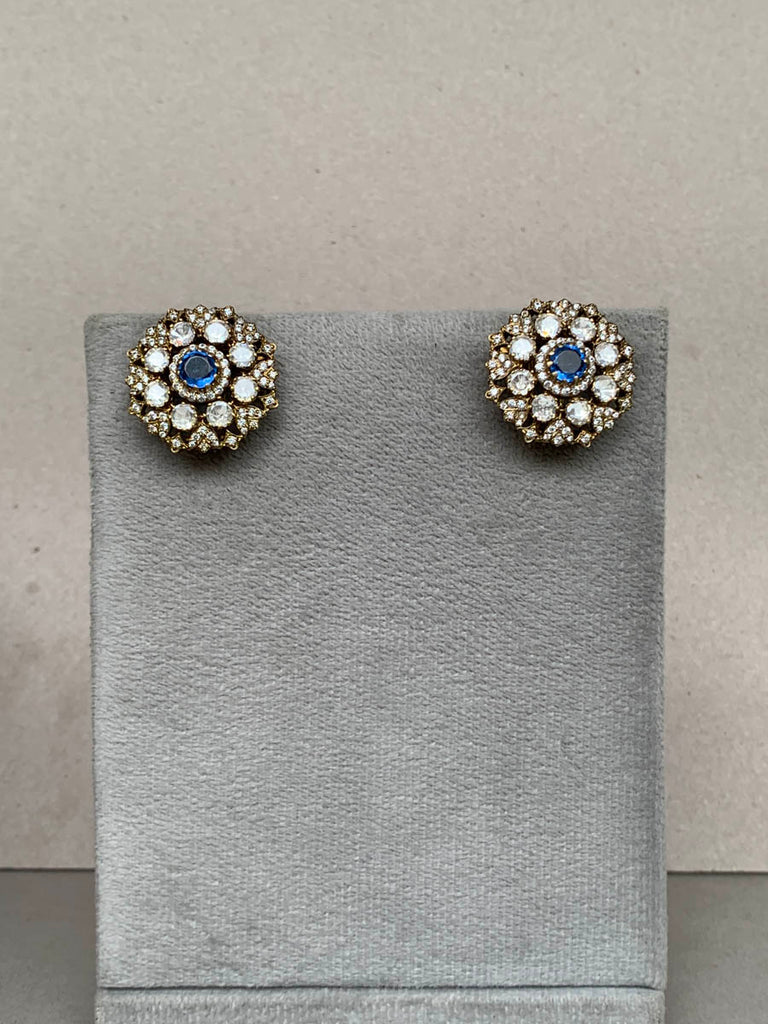 MZ174  Sapphire Moissanite Earrings