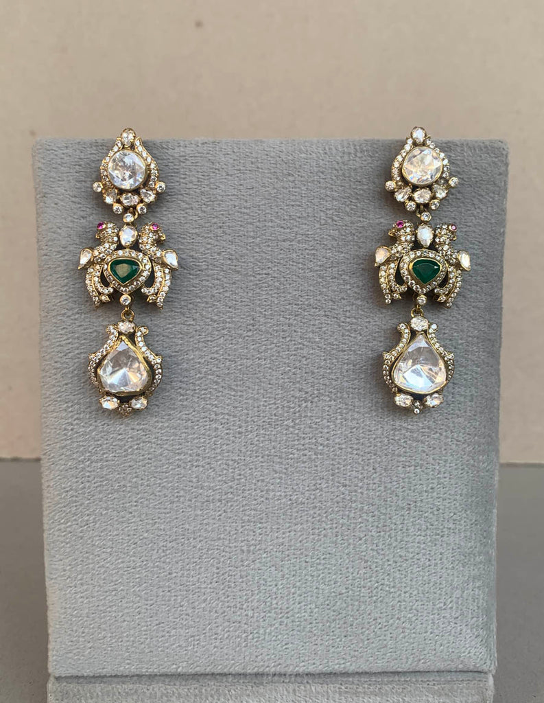 MZ832 Green Moissanite Earrings