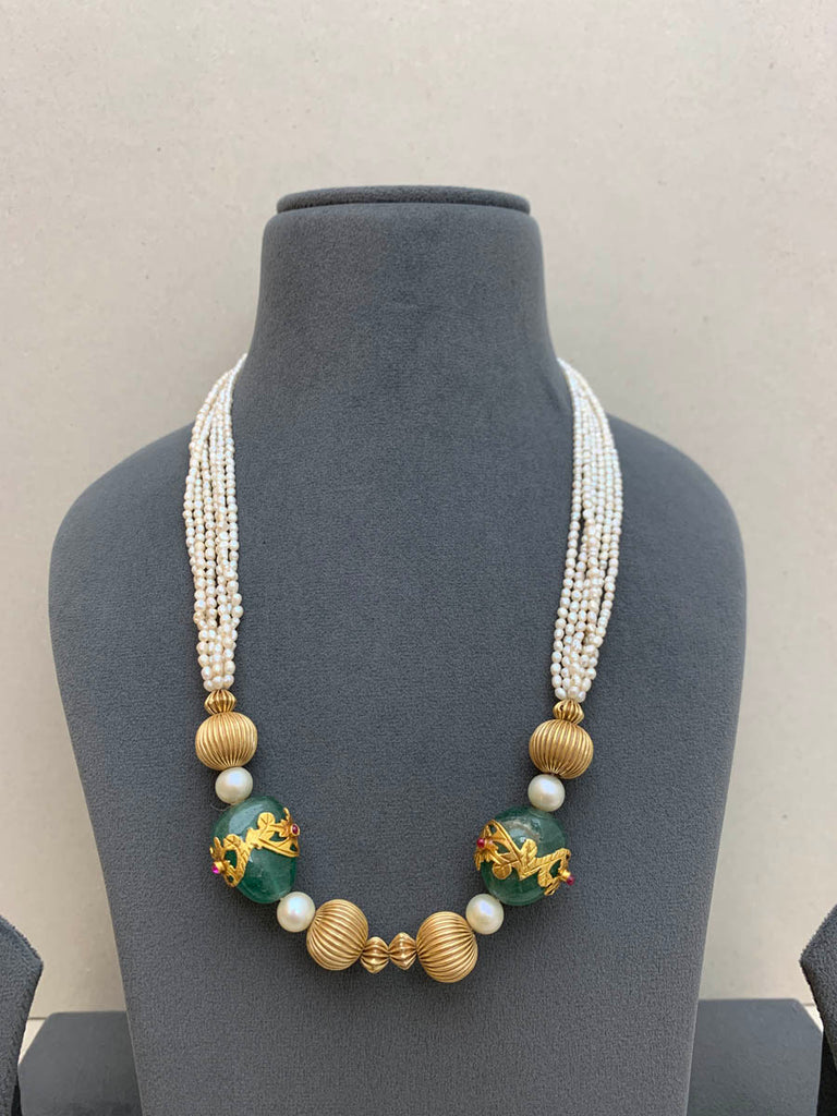 ML399  Keshi Pearl Mala (92.5 Silver)
