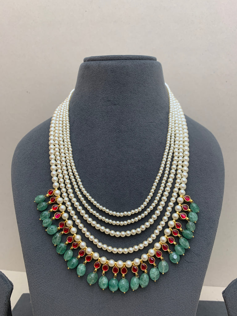 MM1958  Long Jadau Necklace