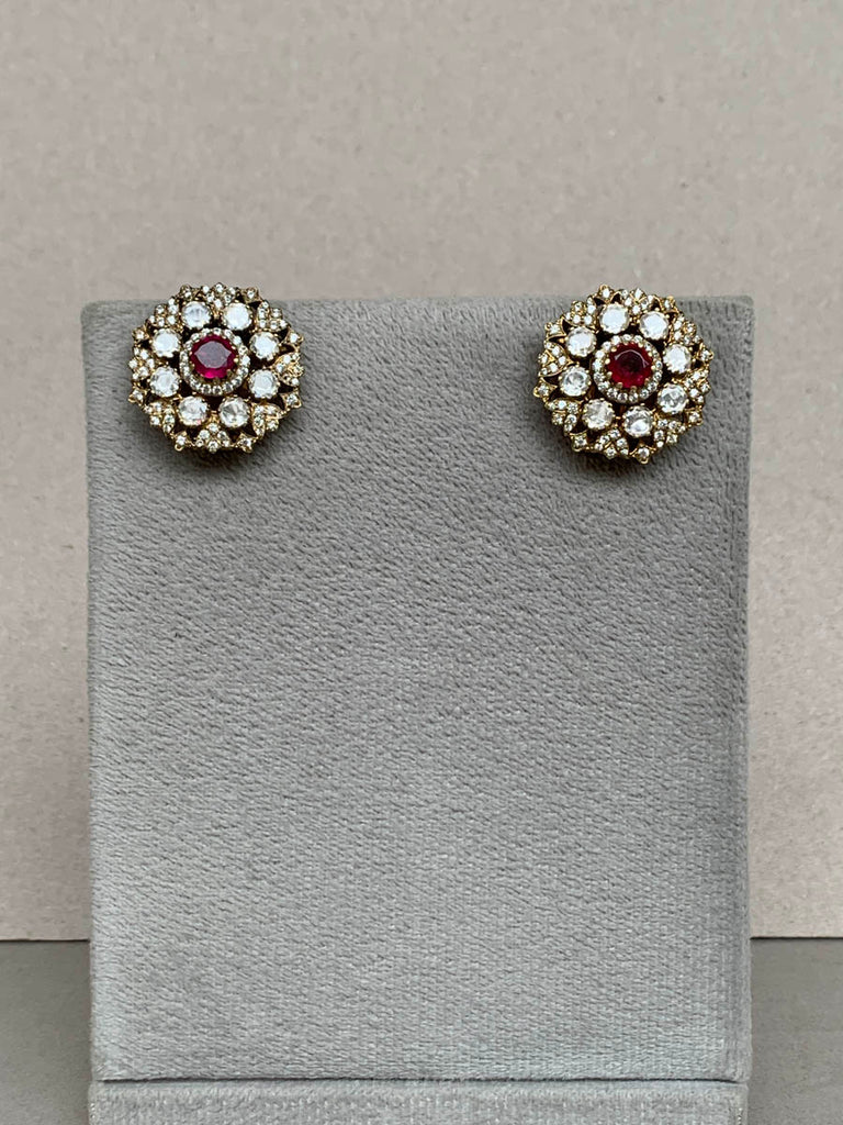 MZ174 Ruby Moissanite Earrings