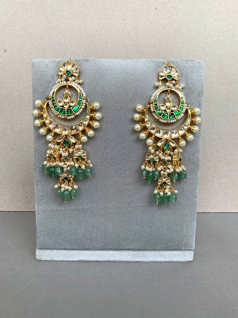 NT201 Green Jadau Earrings