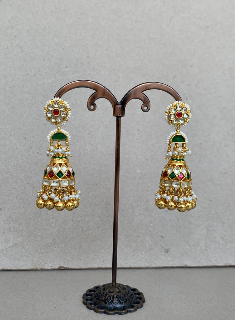 NT411 Multi Jadau Earrings