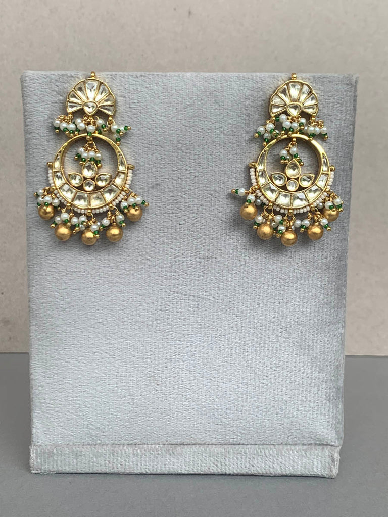 NT750 White Jadau Earrings