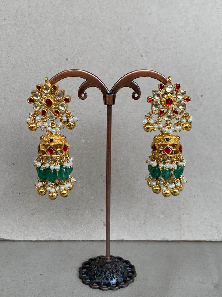 NT774 Multi Jadau Earrings