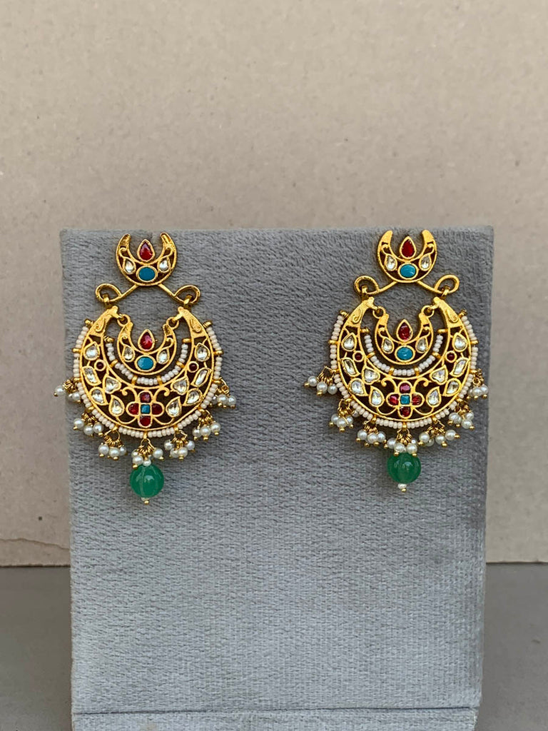 TN011 Turquoise Jadau Earrings