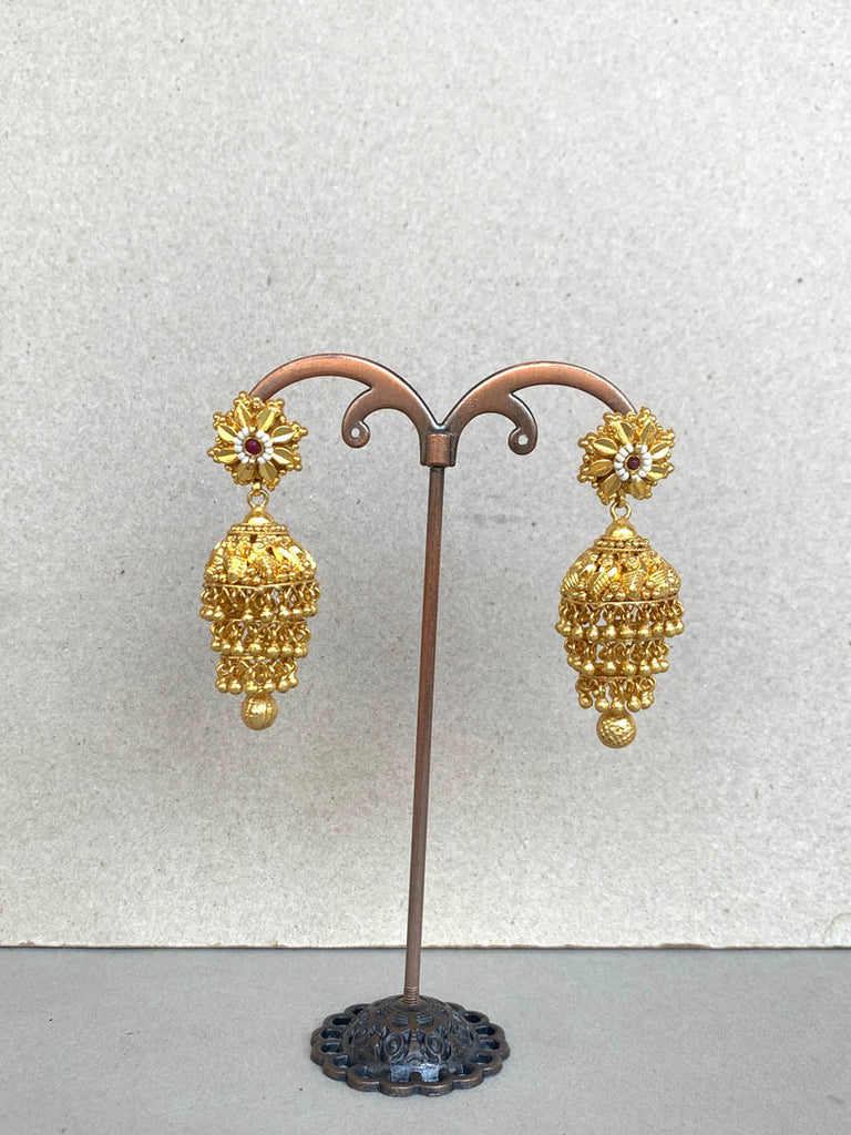 NT983 Golden Jadau Earrings