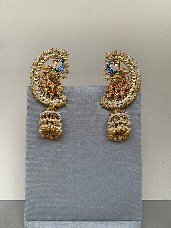 RH717 Jadau Jhumka Earrings