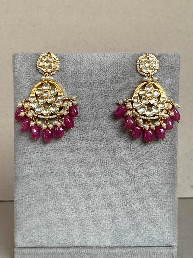 TN007 Ruby Jadau Earrings